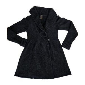 Talula Cardigan Womens M Gray Shawl Collar LS Button Wool Cashmere Angora Blend